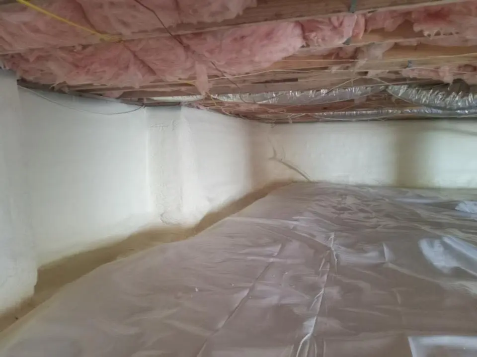 Crawl space encapsulation with closed-cell spray foam for Metal Roof Coating in Janesville